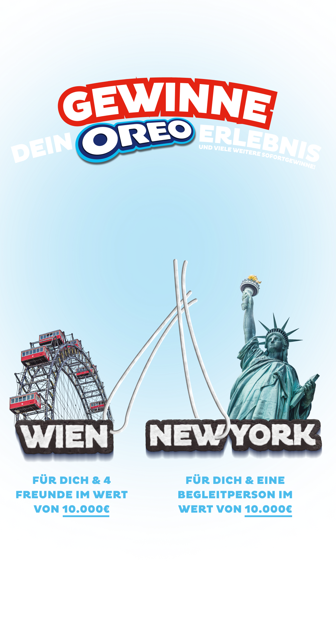 Wiener Riesenrad (links) und New Yorker Freiheitsstatue (rechts)